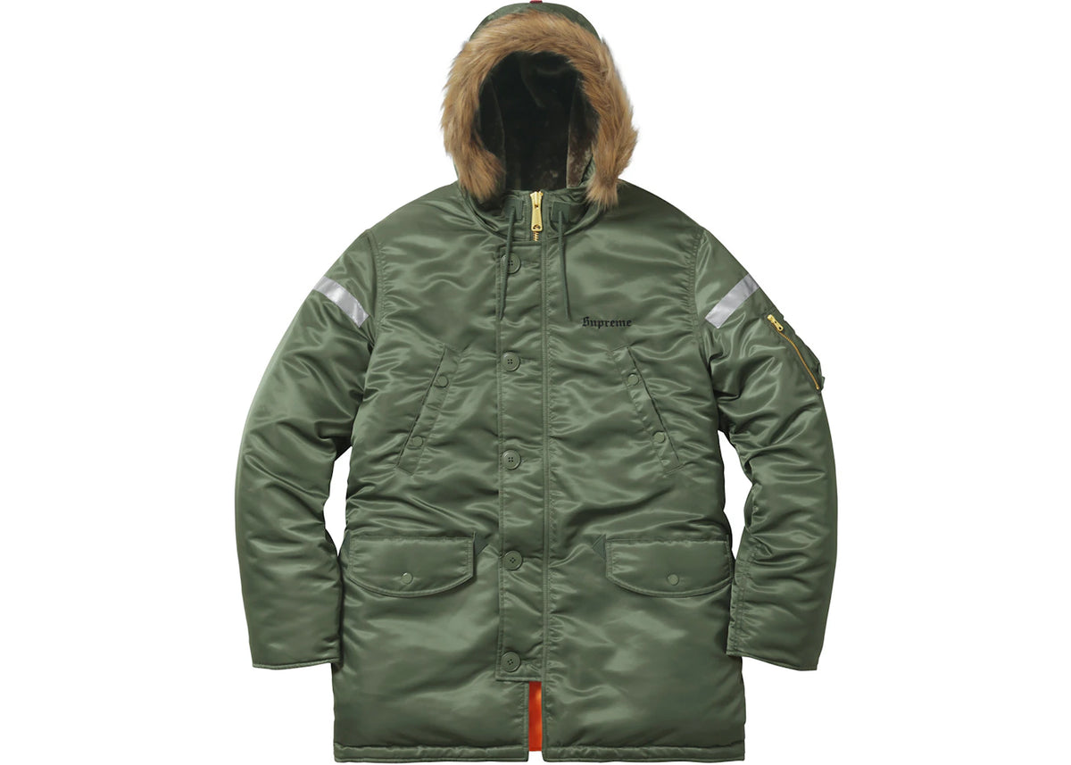 Supreme Reflective Cross N-3B Parka Olive - vue secondaire A