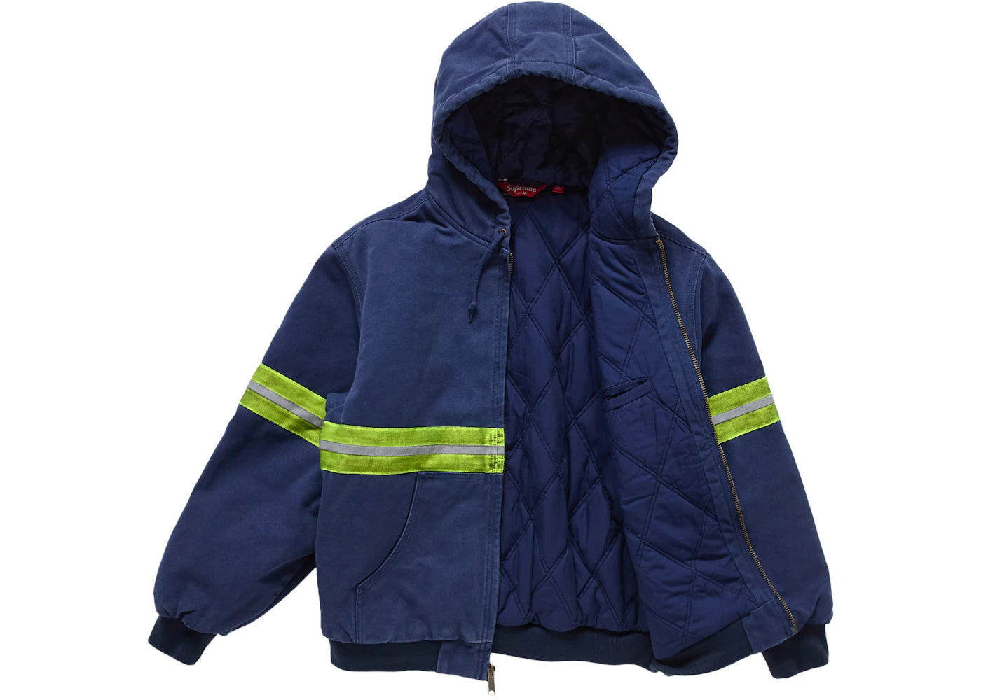 Supreme Reflective Stripe Hooded Work Jacket Navy - vue secondaire B