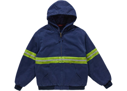 Supreme Reflective Stripe Hooded Work Jacket Navy - apparel view 2