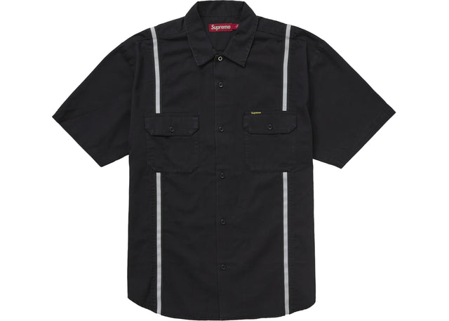 Supreme Reflective Stripe S/S Work Shirt Black