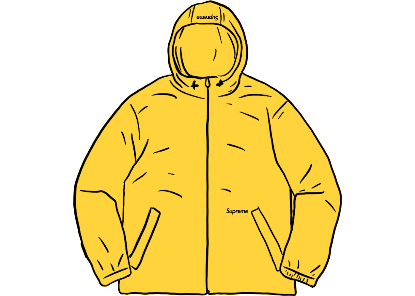 Supreme Reflective Zip Hooded Jacket Yellow - vue secondaire A