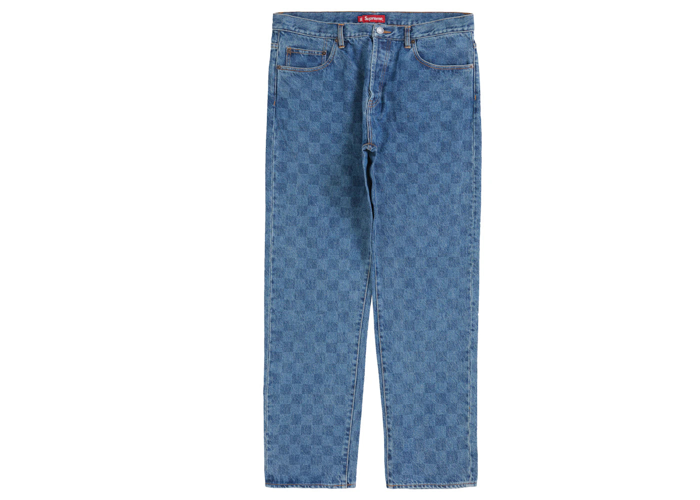 Supreme Regular Jean (FW20) Washed Checkerboard - vue secondaire A
