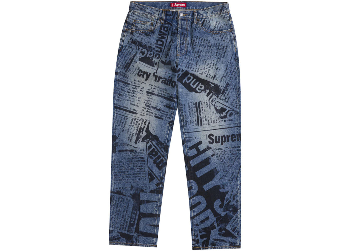Supreme Regular Jean (SS25) Newspaper - vue secondaire A