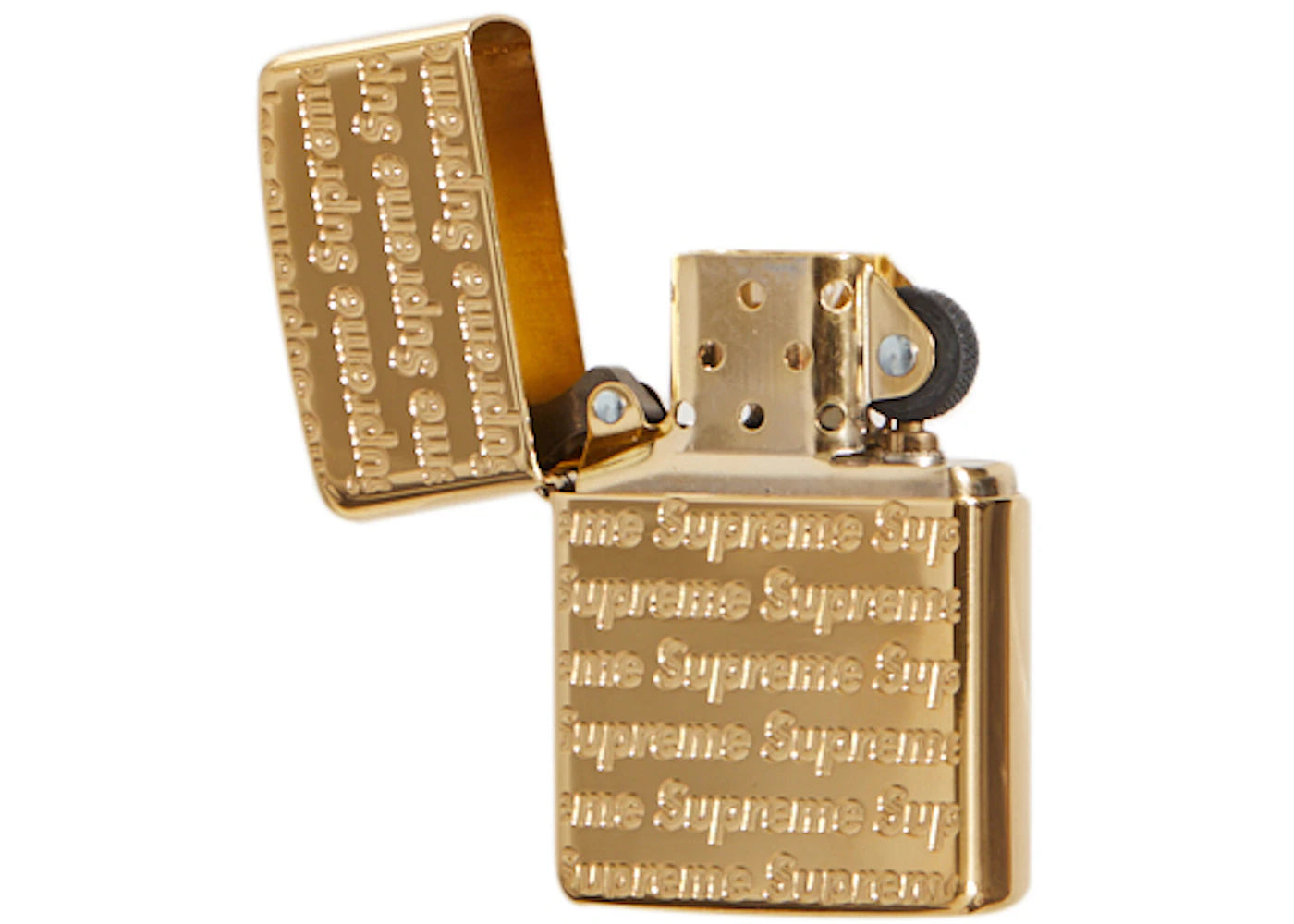 Supreme Repeat Engraved Zippo Gold - vue secondaire B