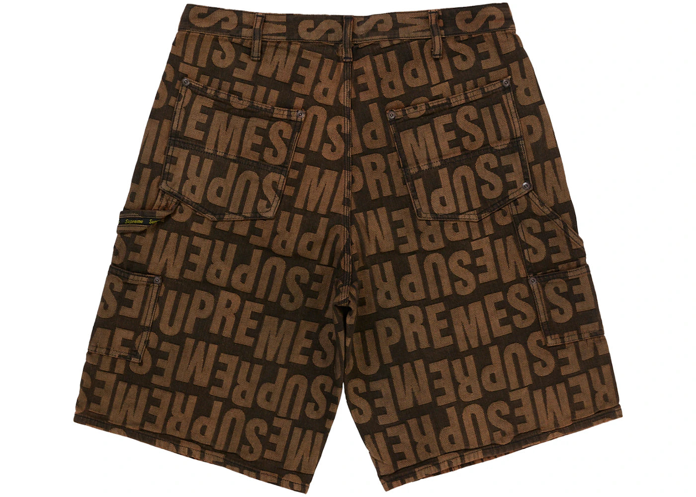 Supreme Repeat Jacquard Double Knee Denim Short Dark Brown - vue secondaire B