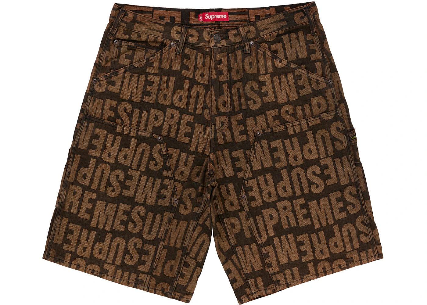 Supreme Repeat Jacquard Double Knee Denim Short Dark Brown - vue secondaire A