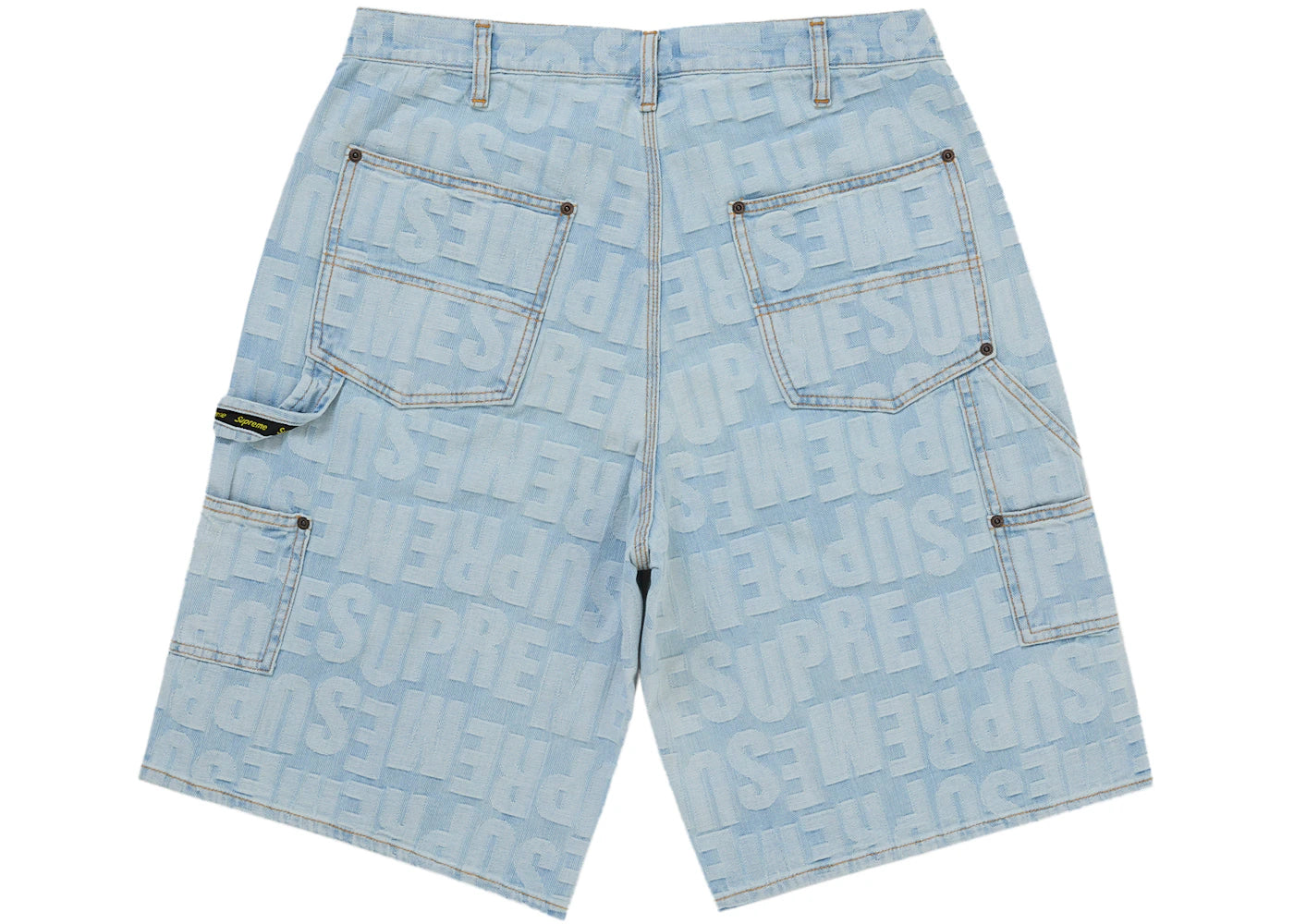 Supreme Repeat Jacquard Double Knee Denim Short Light Washed Indigo - vue secondaire B