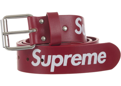 Supreme Repeat Leather Belt (FW25) Red - authentic Supreme product