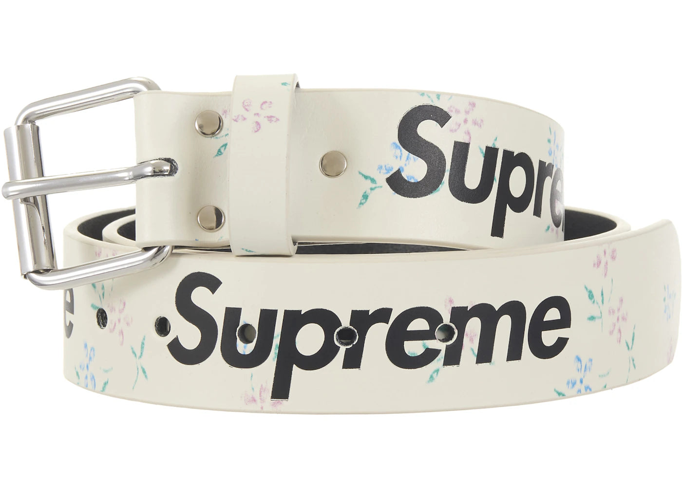 Supreme Repeat Leather Belt (FW25) White - vue secondaire A