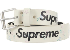 Supreme Repeat Leather Belt (FW25) White - vue 360