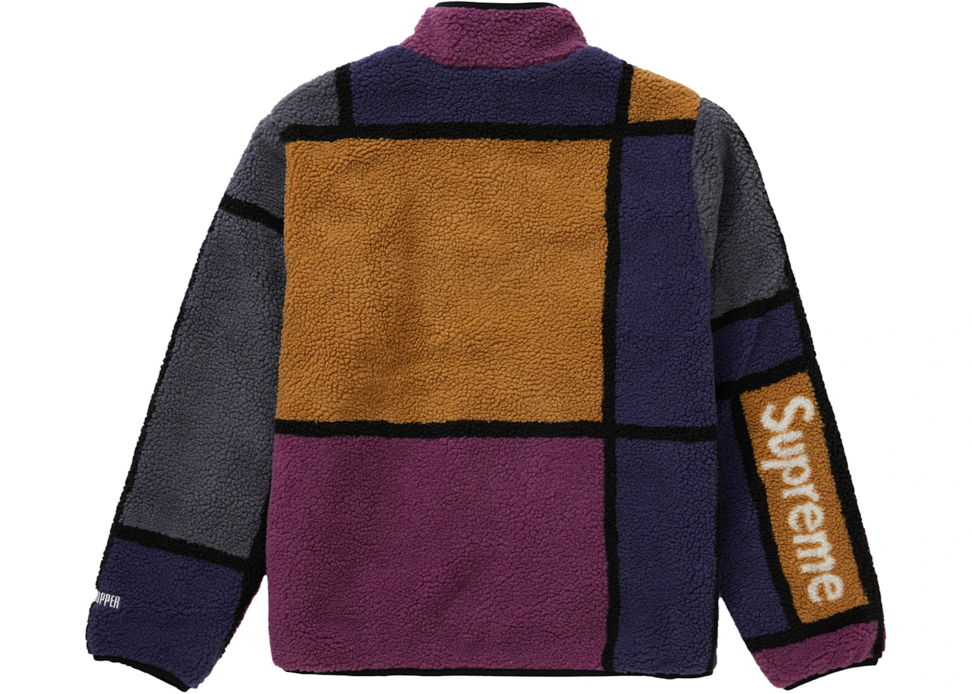 Supreme Reversible Colorblocked Fleece Jacket Purple - vue secondaire B