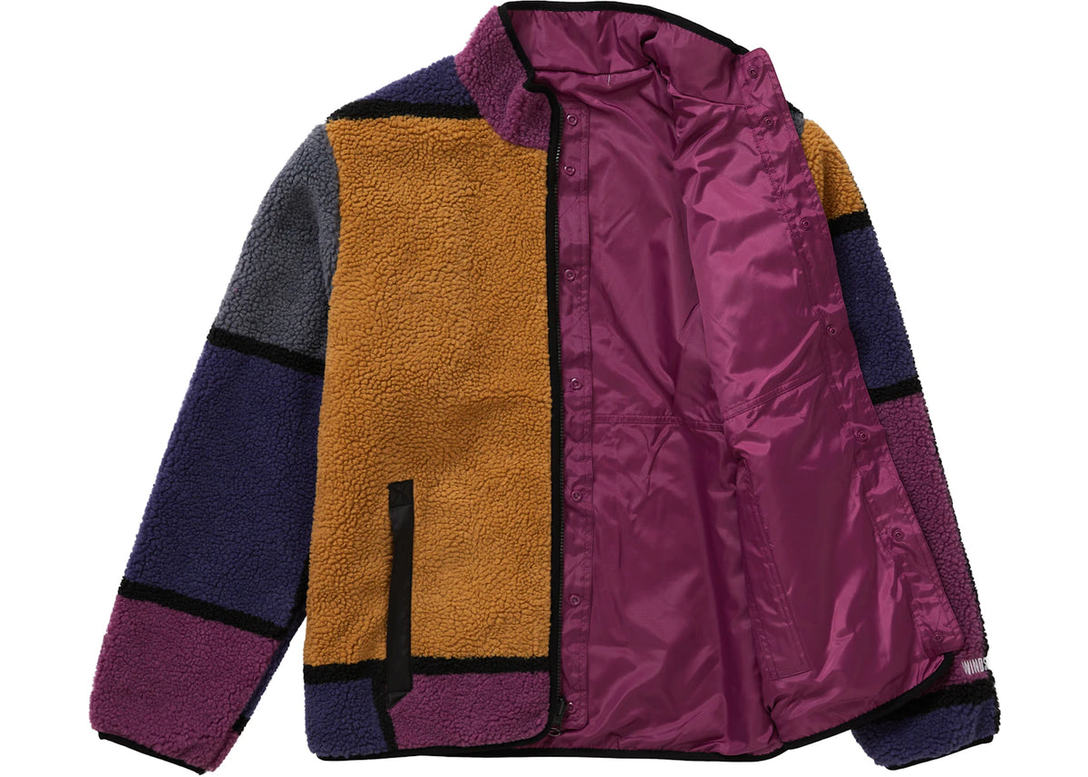 Supreme Reversible Colorblocked Fleece Jacket Purple - vue secondaire B