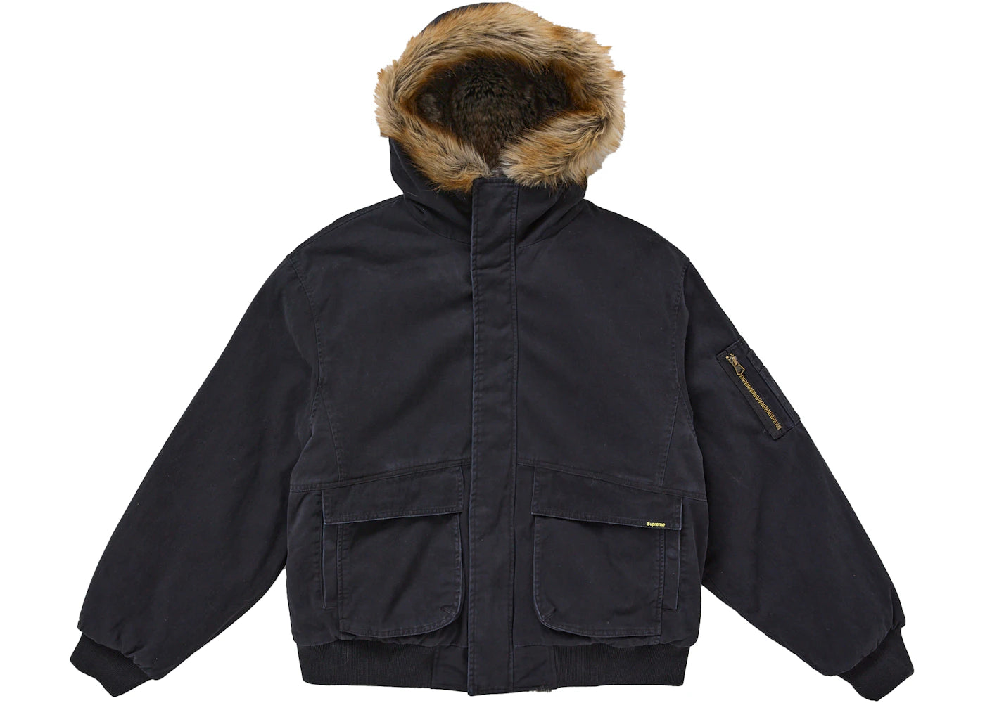 Supreme Reversible Faux Fur Hooded Work Jacket Black - vue secondaire A