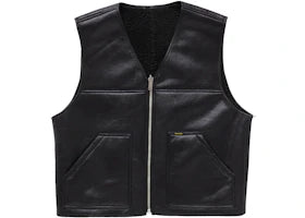 Supreme Reversible Faux Shearling Work Vest Black