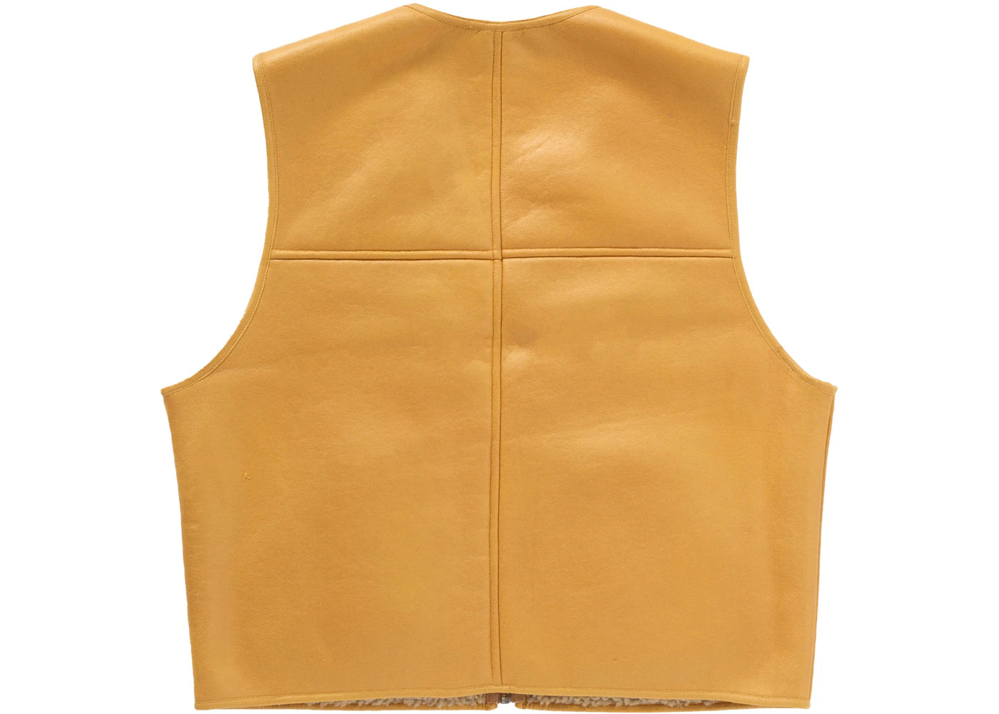 Supreme Reversible Faux Shearling Work Vest Yellow - vue secondaire B