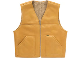 Supreme Reversible Faux Shearling Work Vest Yellow - vue 360