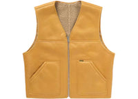 Supreme Reversible Faux Shearling Work Vest Yellow