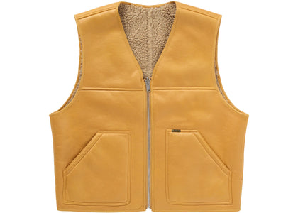 Supreme Reversible Faux Shearling Work Vest Yellow - product view 2