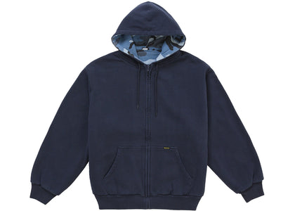 Supreme Reversible Work Zip Up Hooded Sweatshirt Navy - apparel view 2