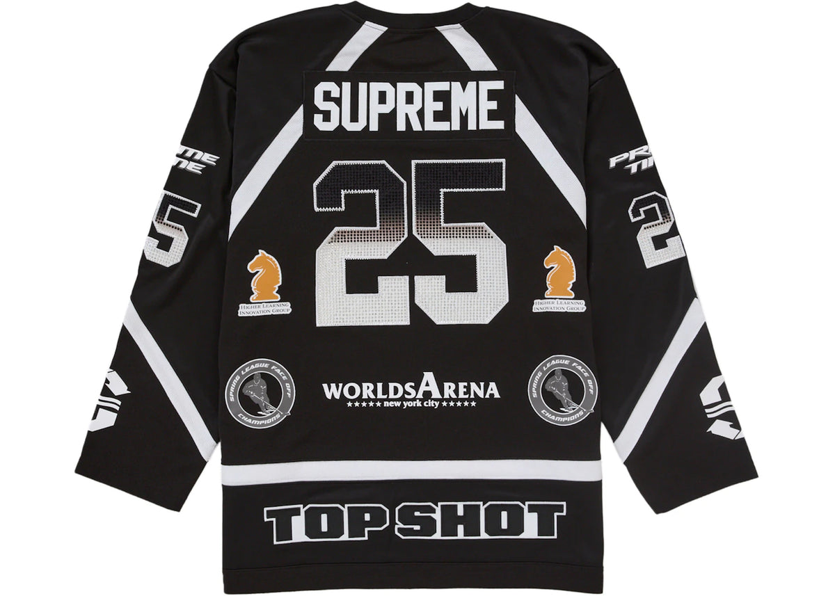 Supreme Rhinestone Hockey Jersey Black - vue secondaire B