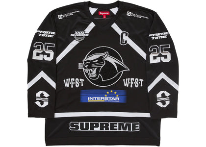 Supreme Rhinestone Hockey Jersey Black - apparel view 2