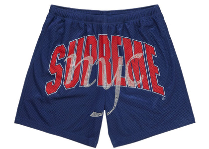 Supreme Rhinestone Mesh Short Navy - product view 2