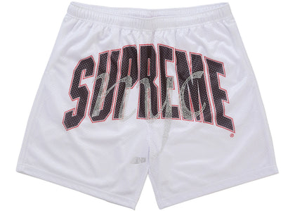 Supreme Rhinestone Mesh Short White - authentic Supreme product