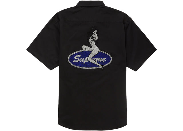 Supreme Rhinestone Pin Up S/S Work Shirt Black