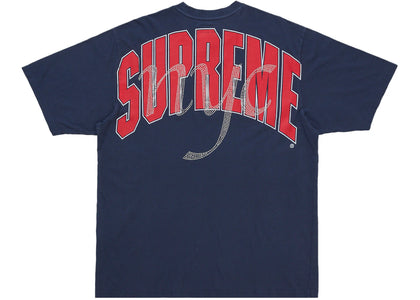 Supreme Rhinestone Script S/S Top Navy - product view 2