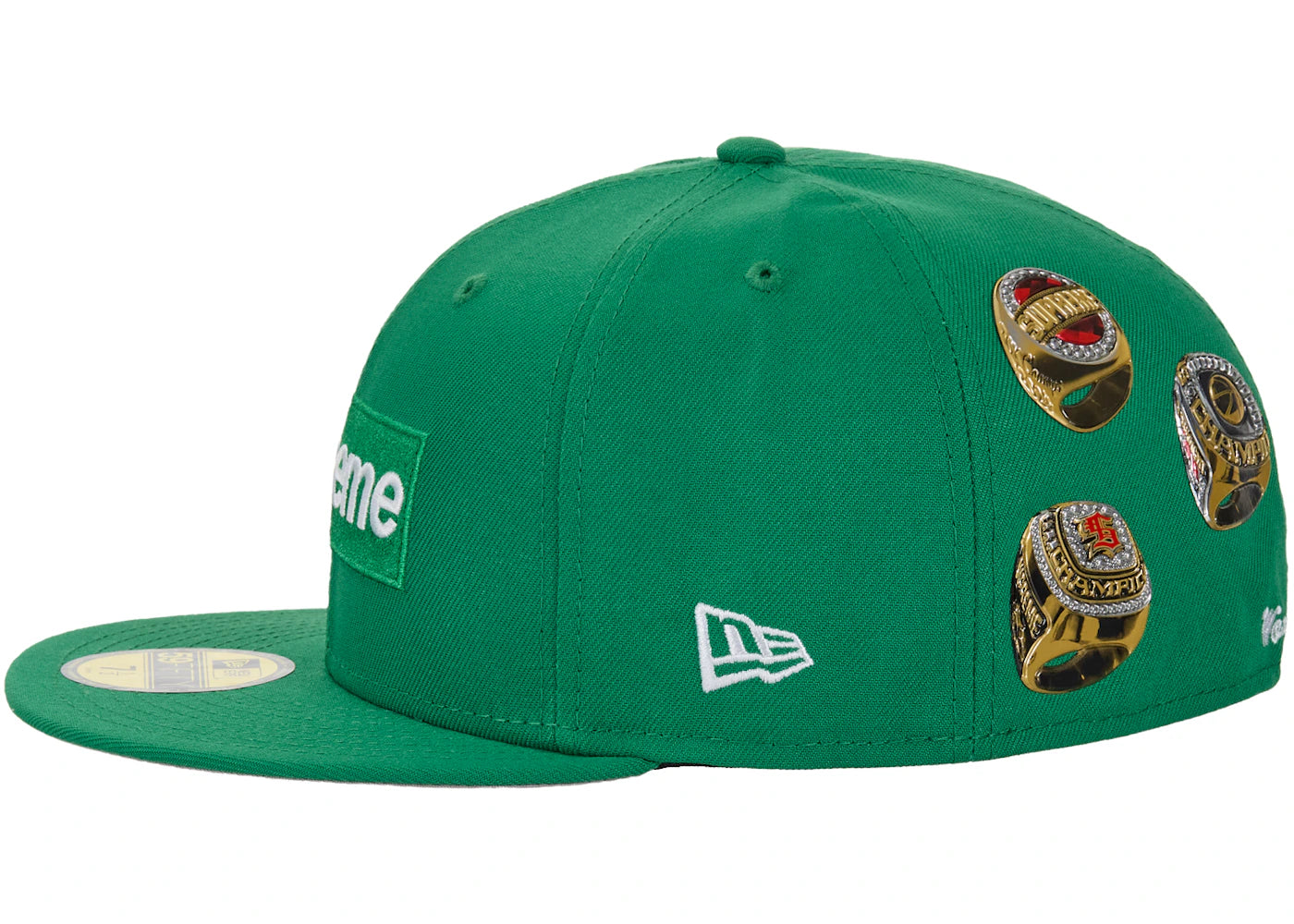 Supreme Rings Box Logo New Era 59Fifty Fitted Hat Green - vue secondaire B