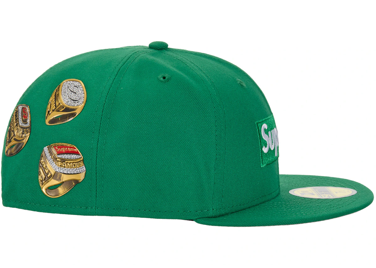 Supreme Rings Box Logo New Era 59Fifty Fitted Hat Green - vue secondaire B