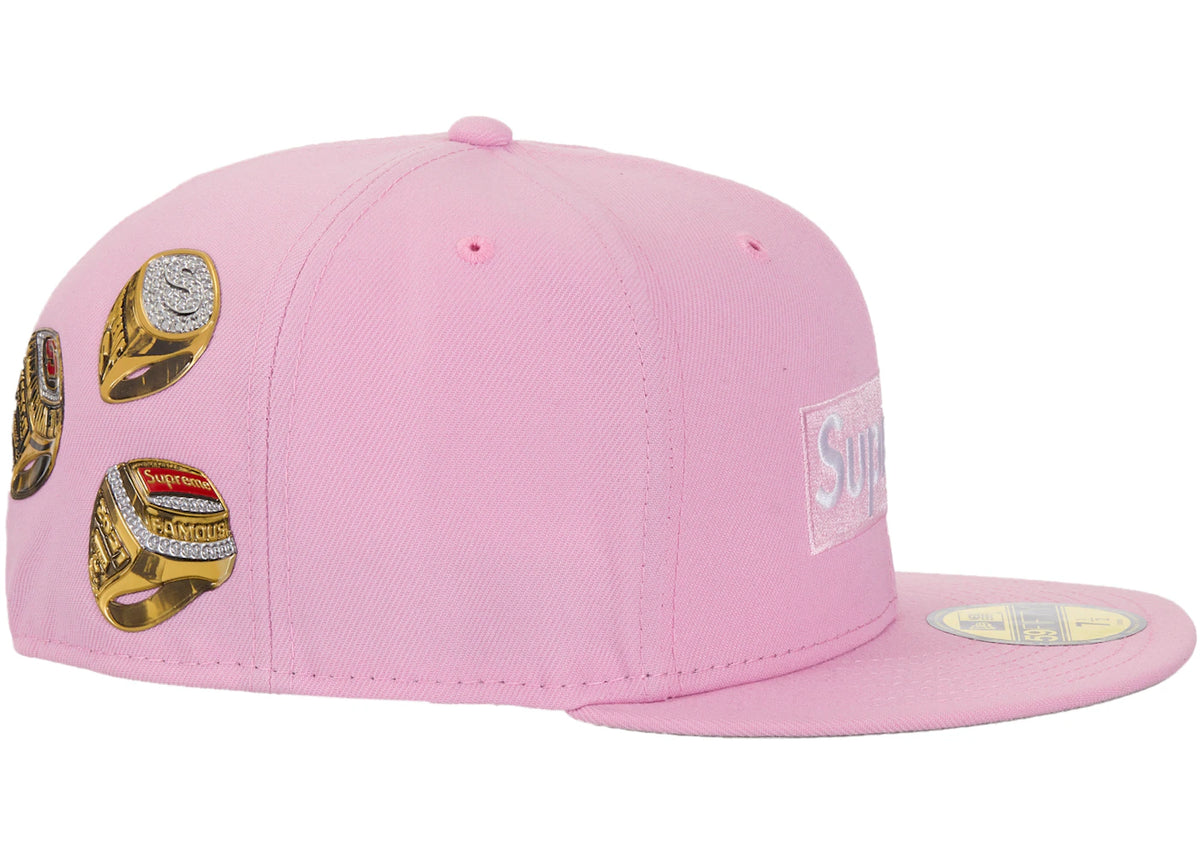 Supreme Rings Box Logo New Era 59Fifty Fitted Hat Pink - vue secondaire A