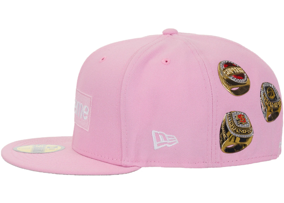 Supreme Rings Box Logo New Era 59Fifty Fitted Hat Pink - vue secondaire B