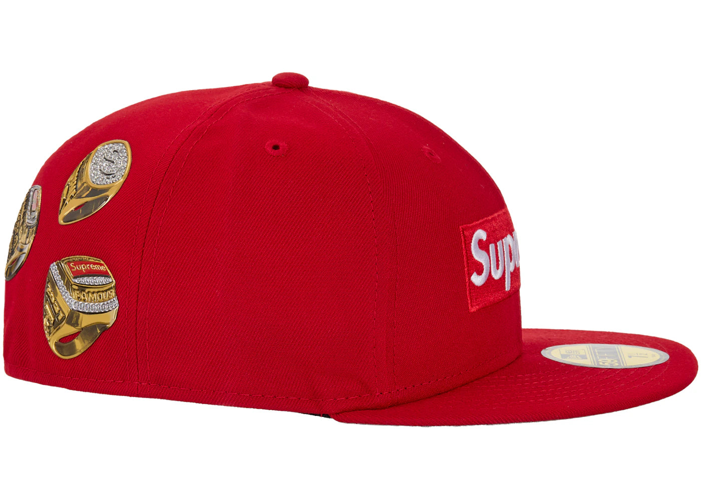 Supreme Rings Box Logo New Era 59Fifty Fitted Hat Red - vue secondaire B
