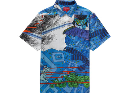 Supreme Ronin Silk S/S Shirt Blue - apparel view 2