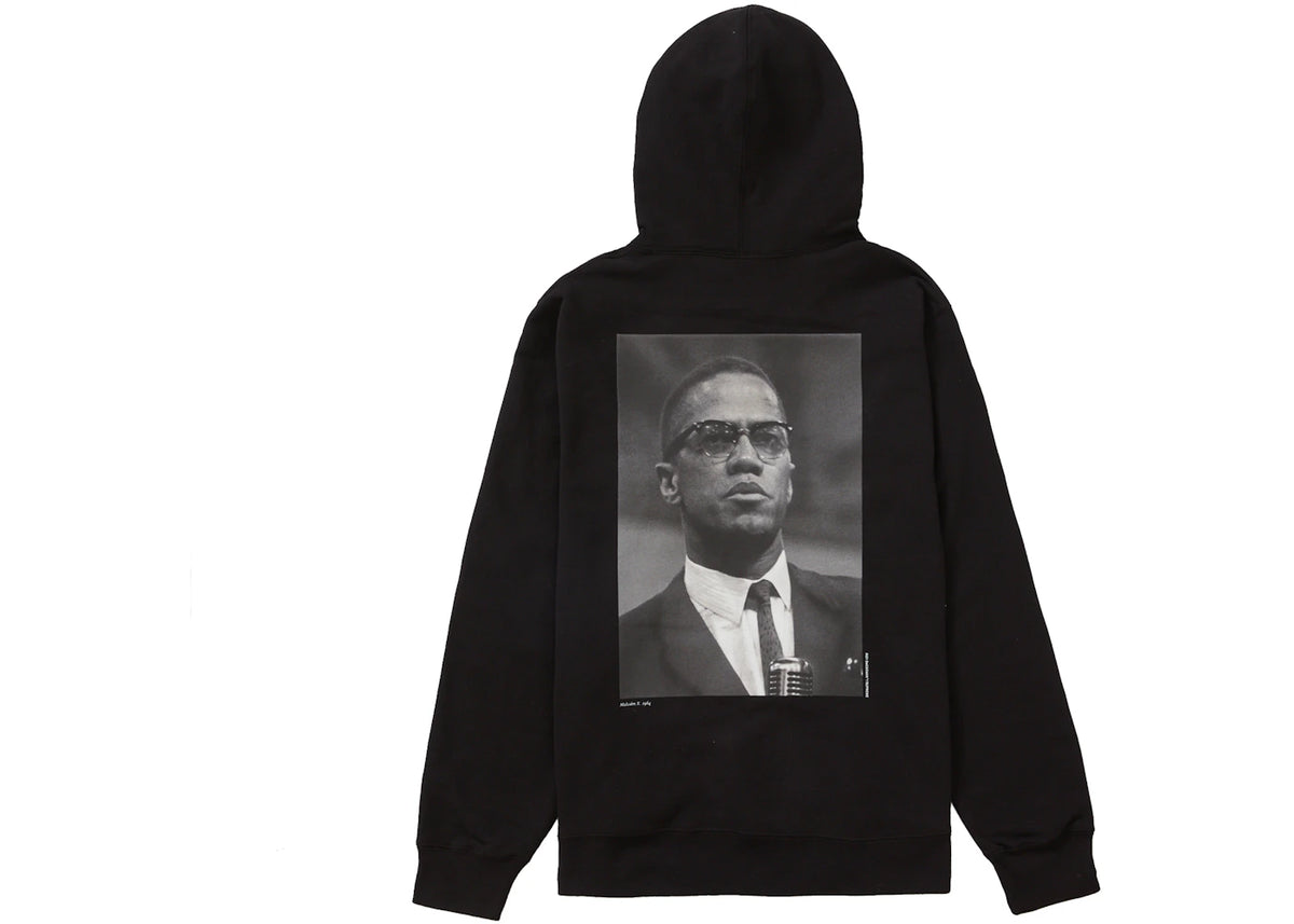 Supreme Roy DeCarava Malcolm X Hooded Sweatshirt Black - vue secondaire A