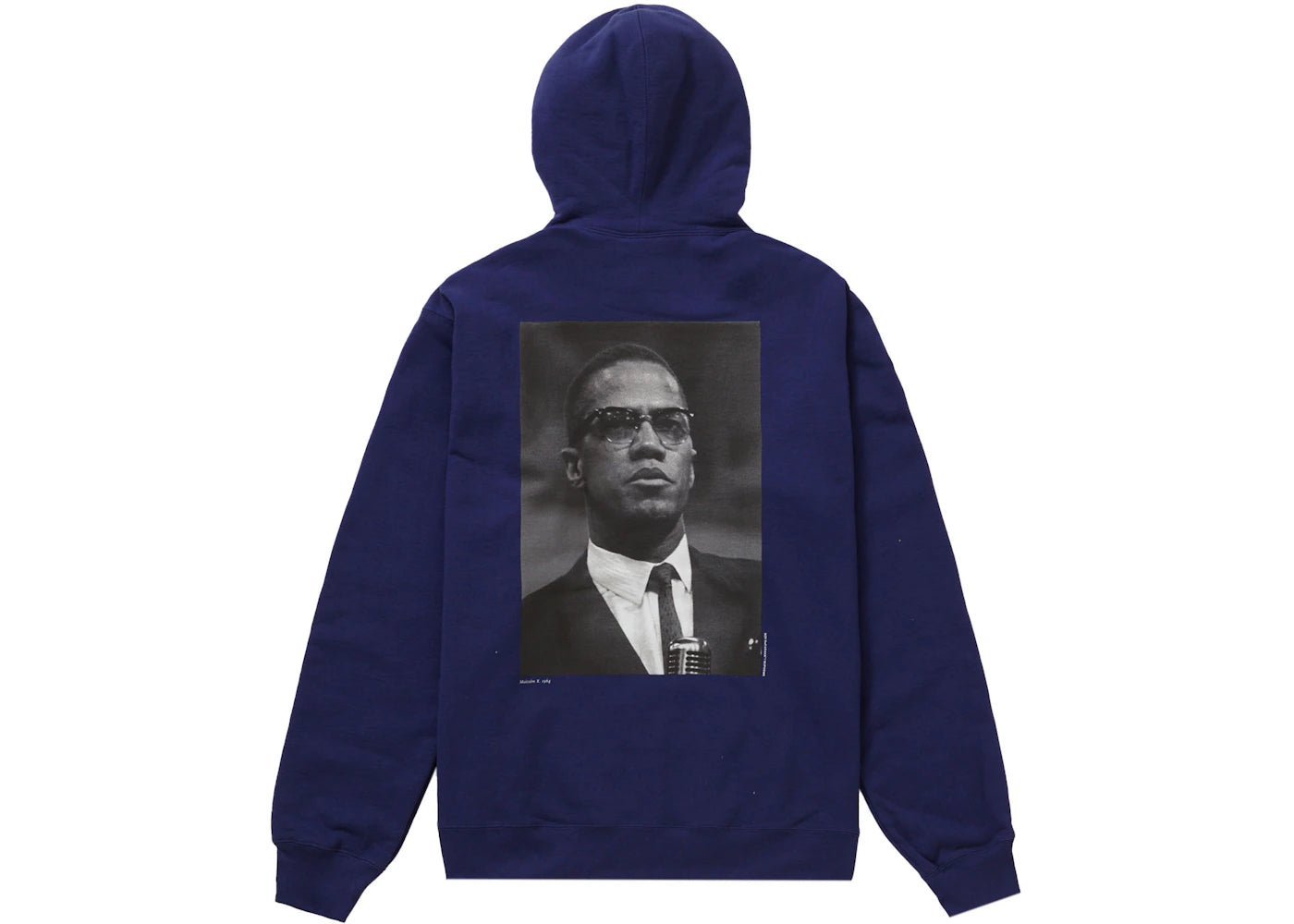 Supreme Roy DeCarava Malcolm X Hooded Sweatshirt Washed Navy - vue secondaire A