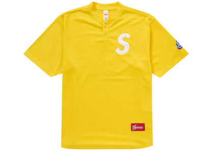 Supreme S Logo Baseball Henley Yellow - authentic Supreme product