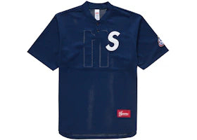 Supreme S Logo Baseball Henley Navy - vue 360