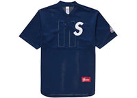 Supreme S Logo Baseball Henley Navy