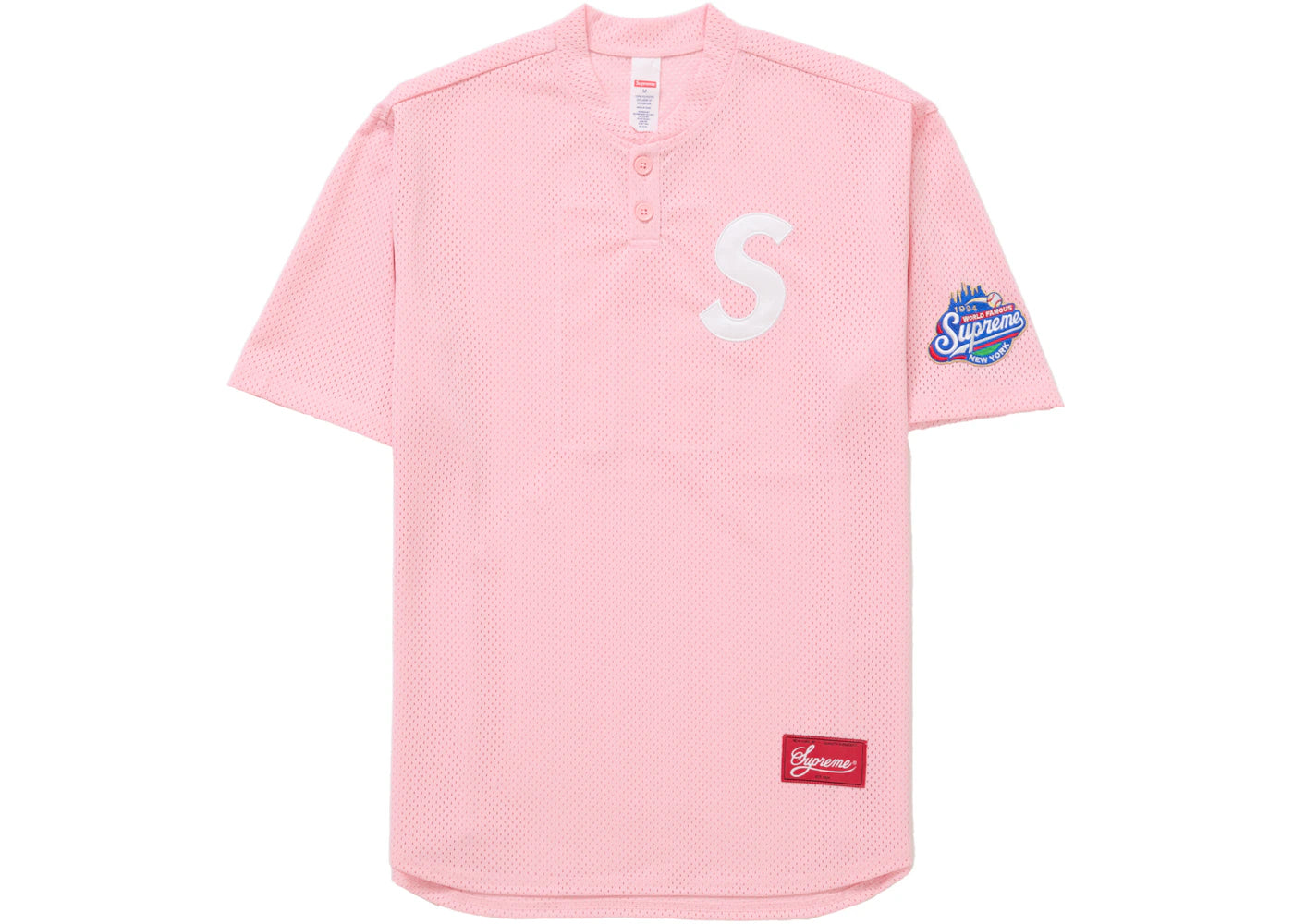 Supreme S Logo Baseball Henley (SS25) Pink - vue secondaire A