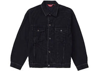 Supreme S Logo Denim Trucker Jacket Washed Black