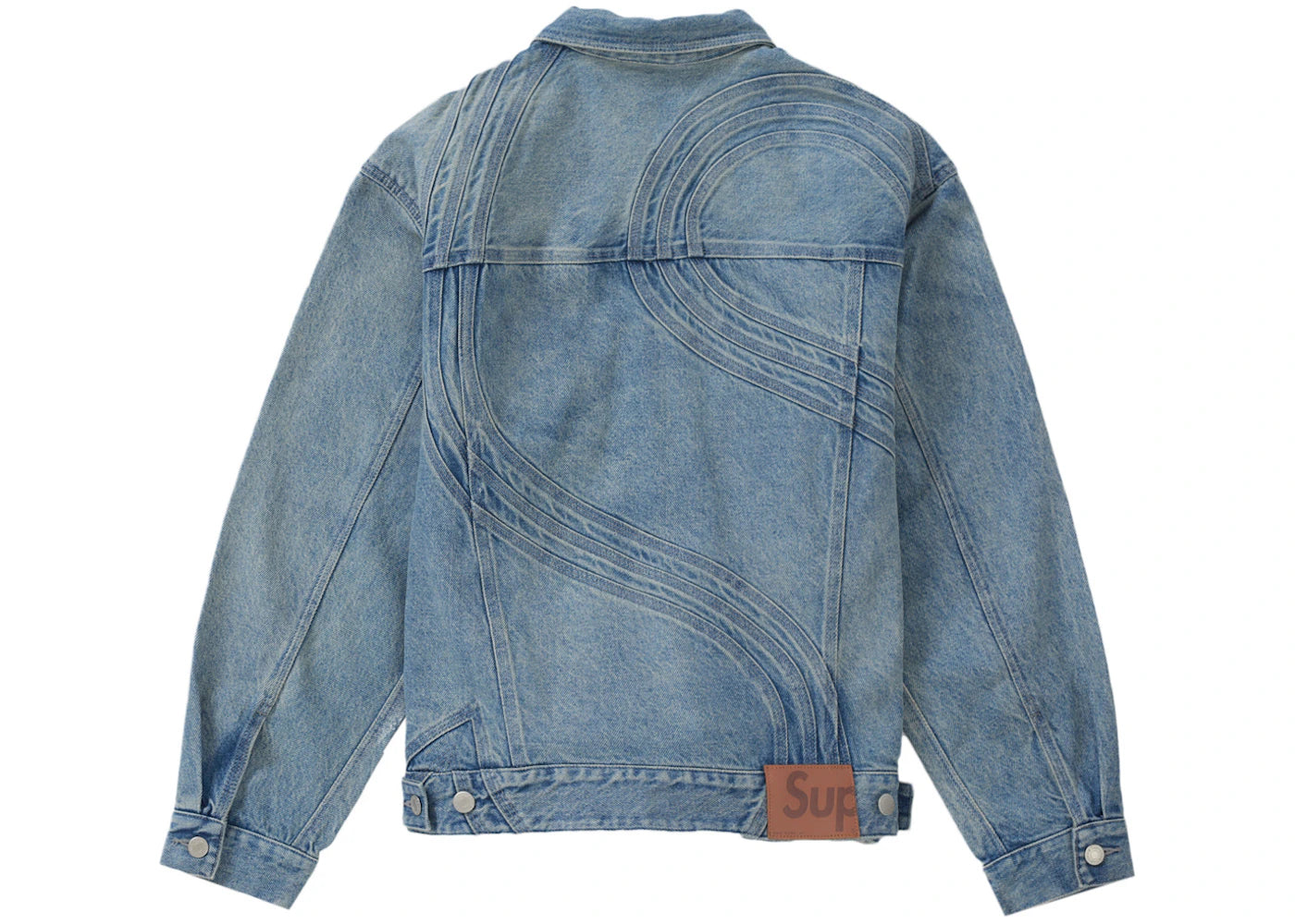 Supreme S Logo Denim Trucker Jacket Washed Blue - vue secondaire B