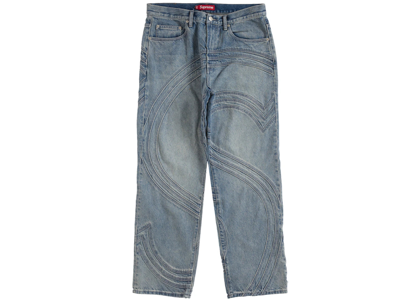 Supreme S Logo Loose Fit Jean Washed Blue - vue secondaire A