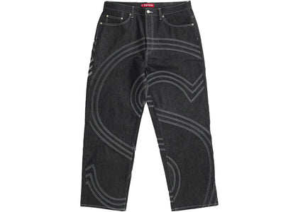 Supreme S Logo Rigid Baggy Jean Black - product view 2