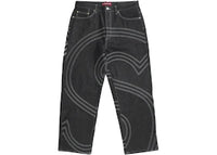 Supreme S Logo Rigid Baggy Jean Black
