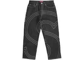 Supreme S Logo Rigid Baggy Jean Black