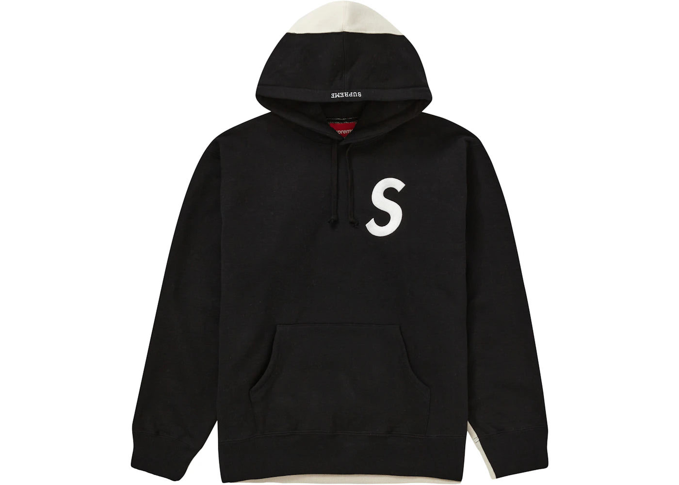 Supreme S Logo Split Hooded Sweatshirt Black - vue secondaire A