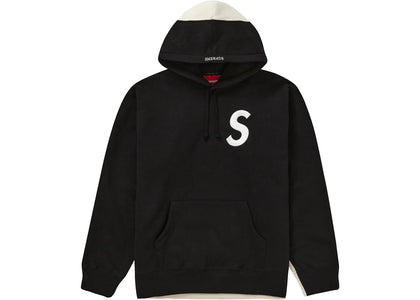 Supreme S Logo Split Hooded Sweatshirt Black - apparel view 2