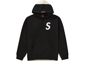 Supreme S Logo Split Hooded Sweatshirt Black - vue 360